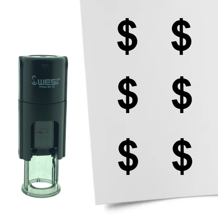 Dollar sign stamp Ø10mm imprint - 1 pc