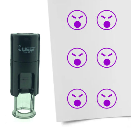 Stamp angry smiley - 10 mm print