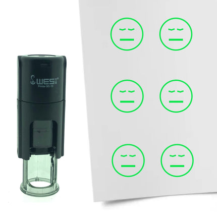 Tampon encreur smiley fatigué - Ø10 mm