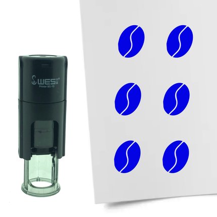 Stamp coffee bean - 10 mm print