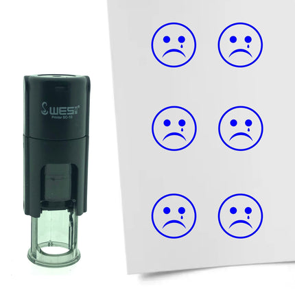 Stamp sad smiley - 10 mm print