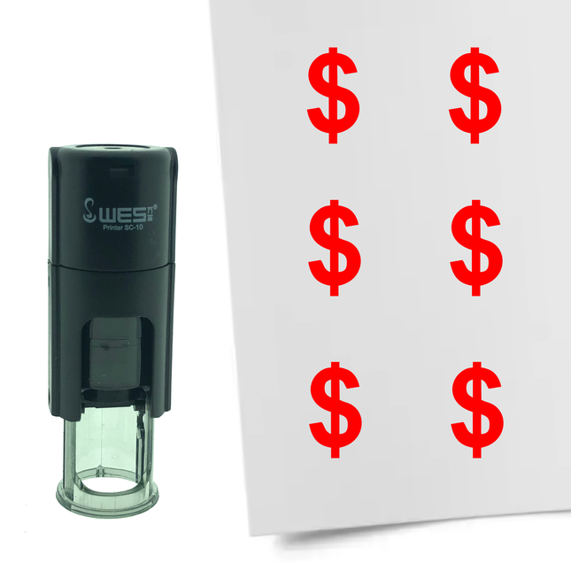 Dollar sign stamp Ø10mm imprint - 1 pc