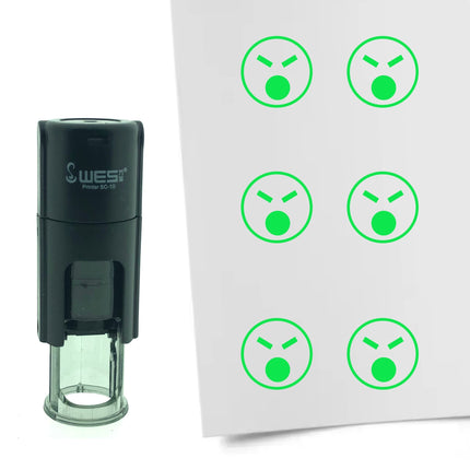 Stamp angry smiley - 10 mm print
