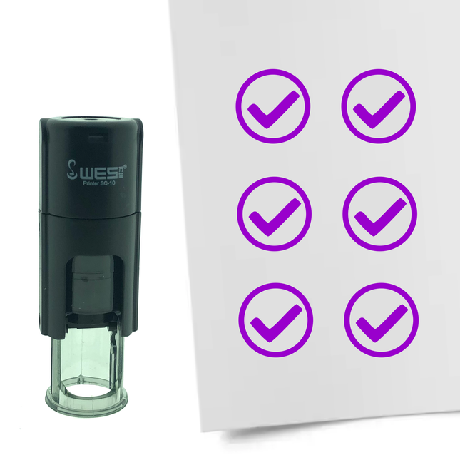 Check mark stamp Ø10mm imprint - 1 pc