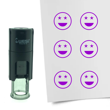 Stamp proud smiley - 10 mm print