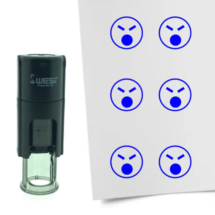 Stamp angry smiley - 10 mm print