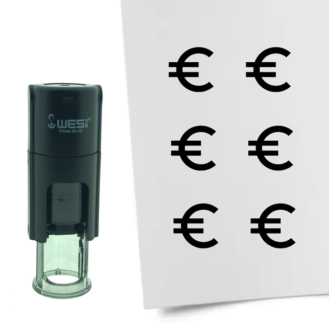 Stamp euro sign - 10 mm print