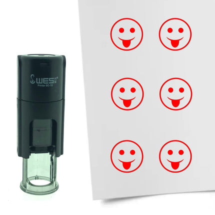 Stamp funny smiley - 10 mm print