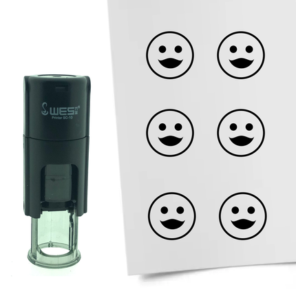 Tampon encreur smiley avec du rouge à lèvres - Ø10 mm