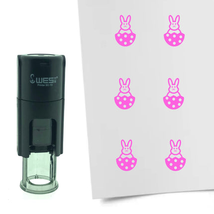 Easter bunny in egg stamp Ø10mm imprint - 1 pc
