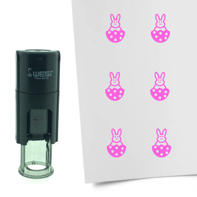 Easter bunny in egg stamp Ø10mm imprint - 1 pc