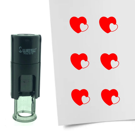 Stamp intertwined hearts - 10 mm print