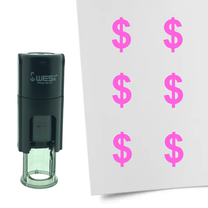 Dollar sign stamp Ø10mm imprint - 1 pc