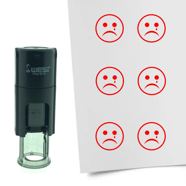 Sad smiley stamp Ø10mm imprint - 1 pc