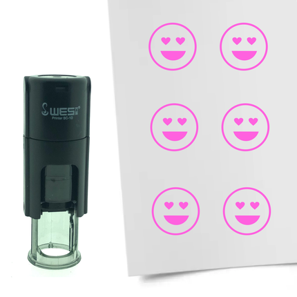 Stamp love smiley - 10 mm print