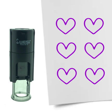 Stamp open heart - 10 mm print