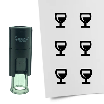 Stamp wine glass - 10 mm print