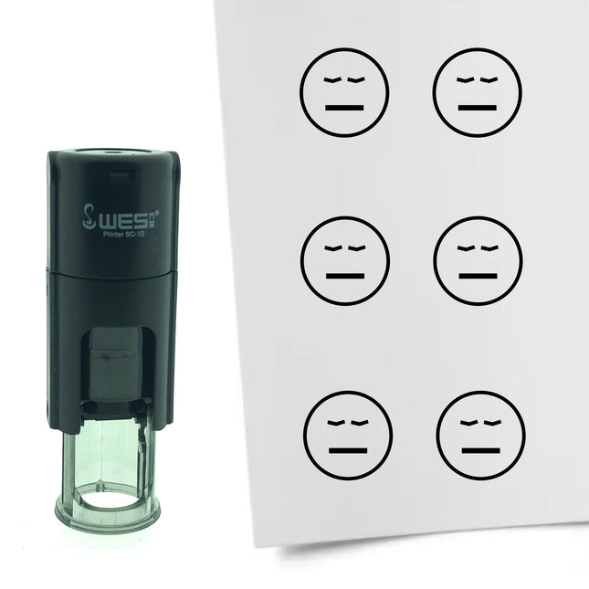 Tired smiley stamp Ø10mm imprint - 1 pc