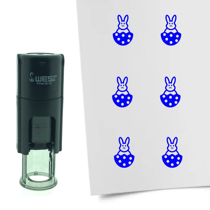 Easter bunny in egg stamp Ø10mm imprint - 1 pc
