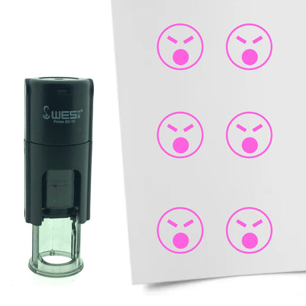 Stamp angry smiley - 10 mm print