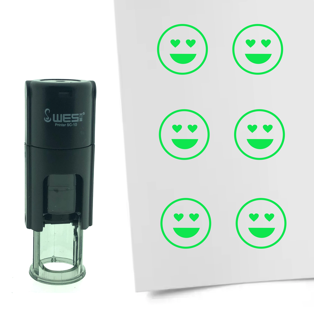 Stamp love smiley - 10 mm print
