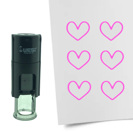 Stamp open heart - 10 mm print