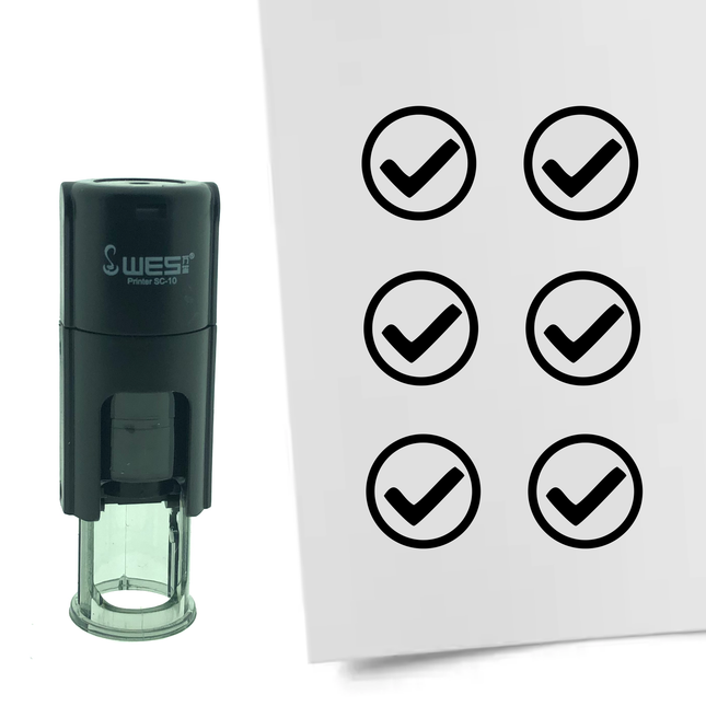 Check mark stamp Ø10mm imprint - 1 pc