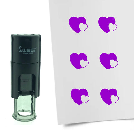 Stamp intertwined hearts - 10 mm print