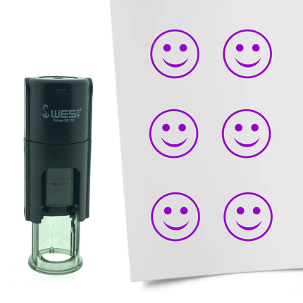 Cheerful smiley stamp Ø10mm imprint - 1 pc