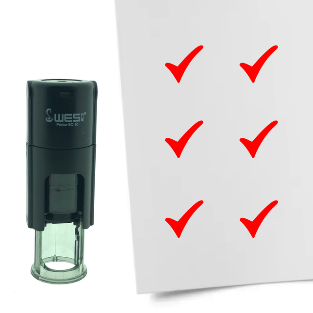 Check mark stamp Ø10mm imprint - 1 pc