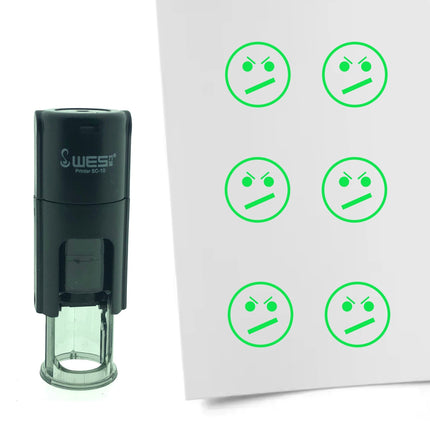 Stamp dissatisfied smiley - 10 mm print