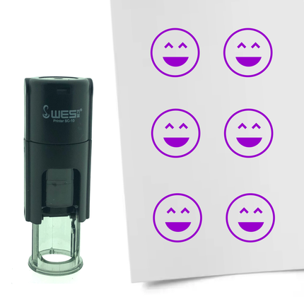 Stamp happy smiley - 10 mm print