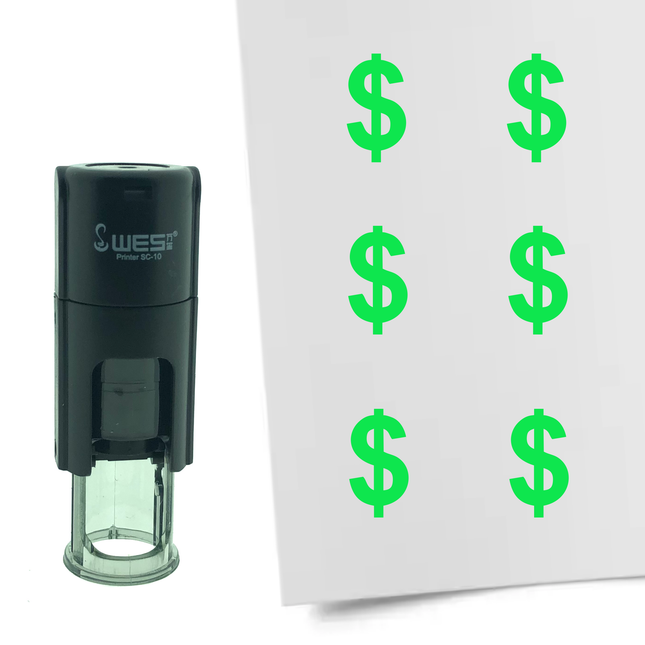 Dollar sign stamp Ø10mm imprint - 1 pc