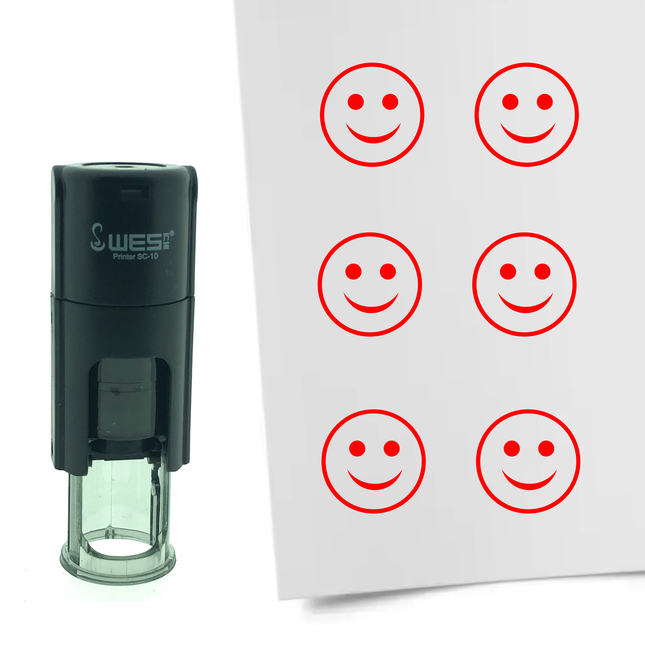 Cheerful smiley stamp Ø10mm imprint - 1 pc