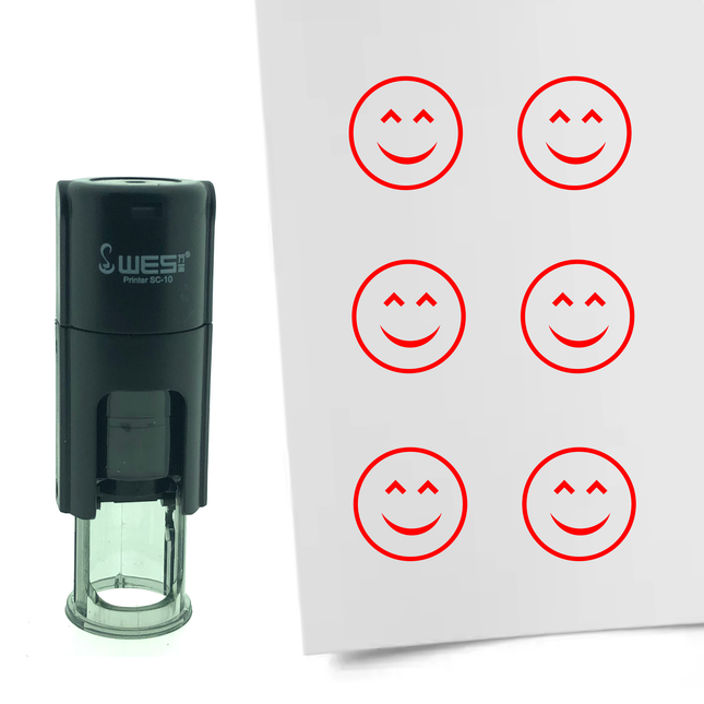 Happy smiley stamp Ø10mm imprint - 1 pc