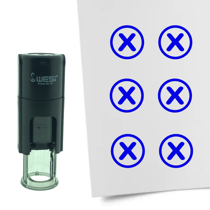 Stamp checkbox with X - 10 mm print