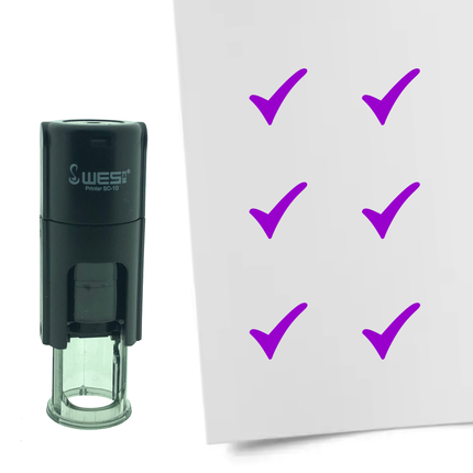 Check mark stamp Ø10mm imprint - 1 pc