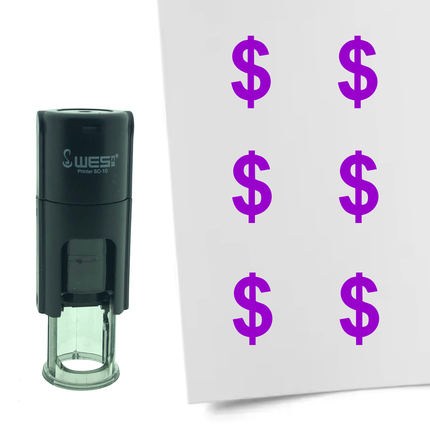 Dollar sign stamp Ø10mm imprint - 1 pc