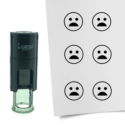 Stamp shocked smiley - 10 mm print