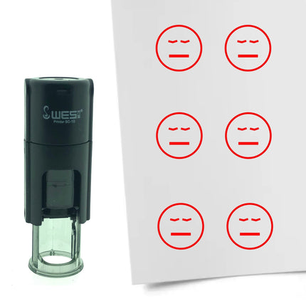 Tired smiley stamp Ø10mm imprint - 1 pc