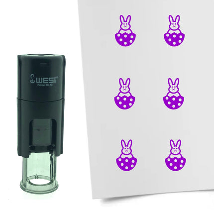Easter bunny in egg stamp Ø10mm imprint - 1 pc