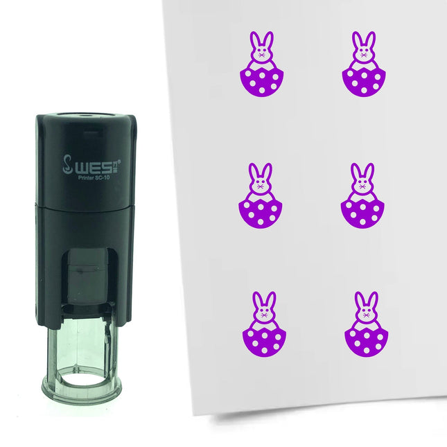 Easter bunny in egg stamp Ø10mm imprint - 1 pc