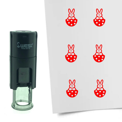 Easter bunny in egg stamp Ø10mm imprint - 1 pc