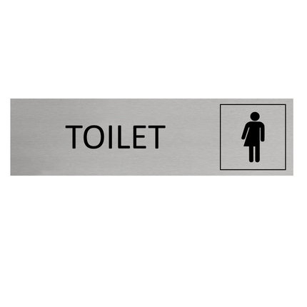 Genderneutral restroom door sign 165x45mm - 1 pc