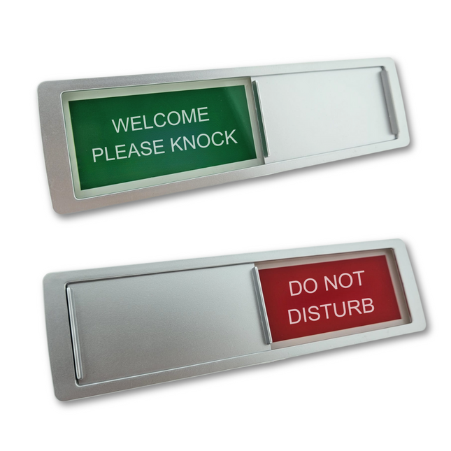 Welcome please knock - Do not disturb sliding sign 178x50mm - 1 pc