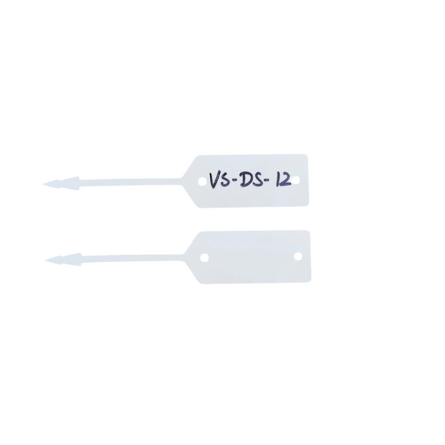 Loop-lock labels white HDPE 190x37mm