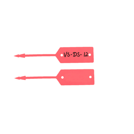 Loop-lock labels red HDPE 190x37mm
