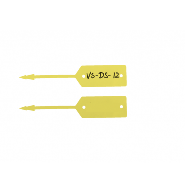 Loop-lock labels yellow HDPE 190x37mm