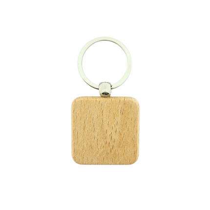 Blank wooden keychain square 40 x 40 mm - 1 pc