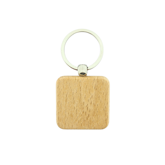 Blank wooden keychain square 40 x 40 mm - 1 pc